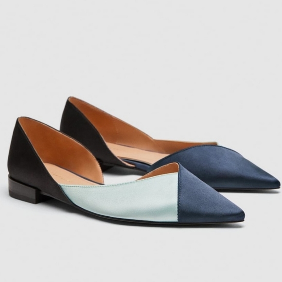 ZARA Colorblock Satin Flats - Picture 7 of 10